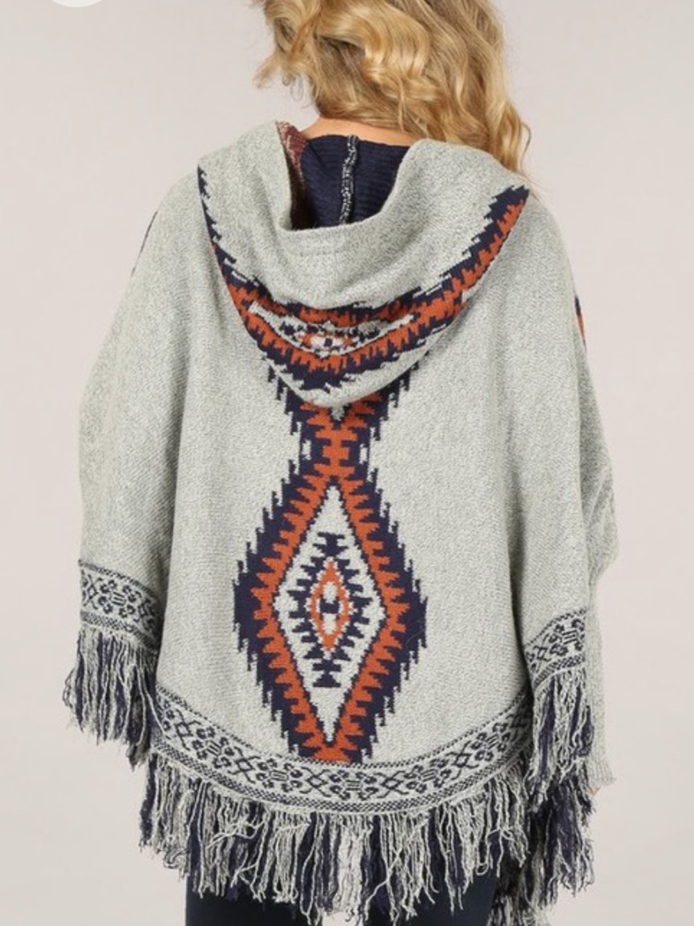 143. Aztec fringe oversized sweater cardigan - Picture 2 of 2